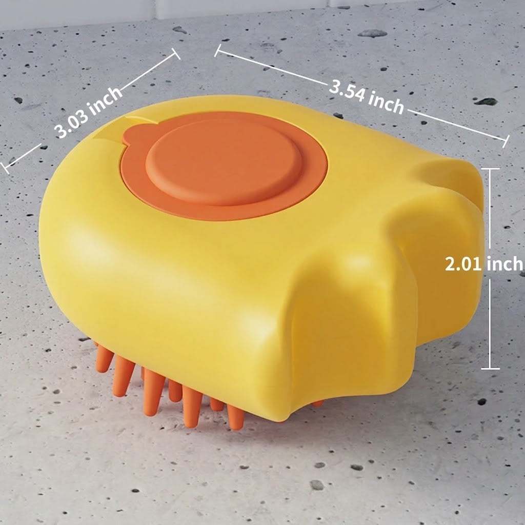 Pet Bath Massage Brush With Shampoo Dispenser Box