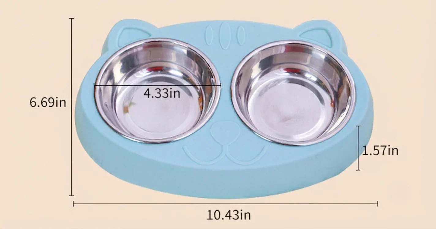 Pet Food And Water Feeding Bowl Set